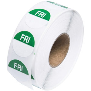 Day Dot Labels Friday Green 25mm 1000/Roll