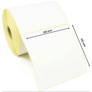 Direct Thermal Label 101x101mm - White - 25mm Core - 500 per Roll
