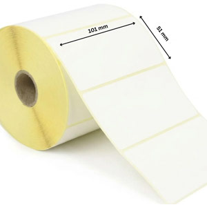 Direct Thermal Label 101x51mm - White - 25mm Core - 1000 per Roll