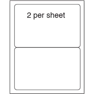 A4 Laser Label 2Up White 100/Pack 5/Box