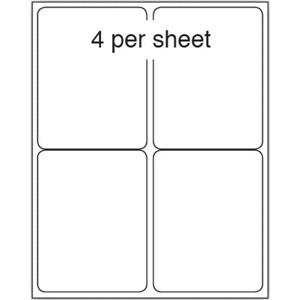 A4 Laser Label 4Up White 100/Pack 5/Box