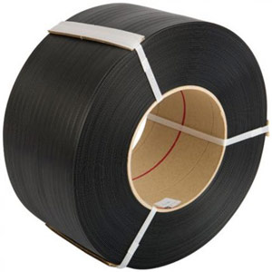 Polypropylene Embossed Machine Strapping, 12mmx0.8mmx2000m, Cardboard Core 150x406mm, 240kg Breaking Strain, Black
