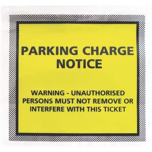 Tenzalopes Parking Charge Wallets Low Tack 130 x 120mm (Printed PARKING CHARGE NOTICE) 1000 Per Box