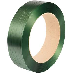Safeguard Green 15.5 x 0.85mm Embossed PET Strap, 1500mtr
