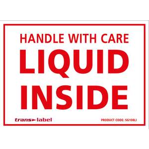 Transpal HANDLE WITH CARE LIQUID INSIDE Labels