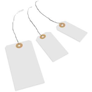 Transpal 140 x 70mm White Wired Tags