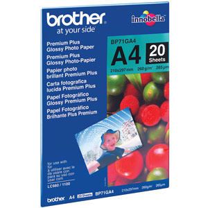 Brother BP71 Photo Paper Gloss A4 (Pack of 20) BP71GA4