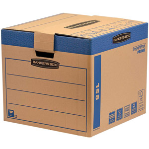 Bankers Box SmoothMove Fastfold Removal Box Large 85 Litre Brown/Blue (Pack of 5) 6205301