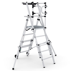 Climb-It Folding Telescopic Large Platform Step with Safety Gates