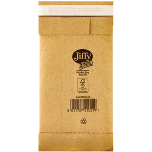 Jiffy Padded Bag Size 00 105x229mm Gold PB-00 (Pack of 200) JPB-00