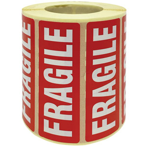 Fragile Parcel Labels 1000 Per Roll MA07624