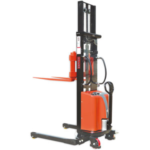 VULCAN Semi Electric Straddle Stacker with Adjustable Forks