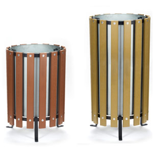 Circular Wood Effect Bins